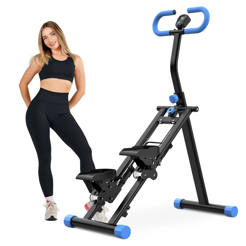 Ye Home Stair Stepper - Upgrade Vertical Climber Workout Machine for Full-Body Exercise, Fitness Equipment with Stable Frame & Adjustable Handlebar - Blue