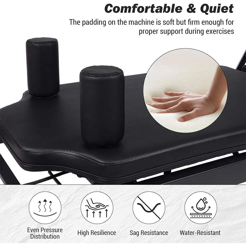 HiMISS Foldable Reformer Pilates Machine With Piano Wire Springs