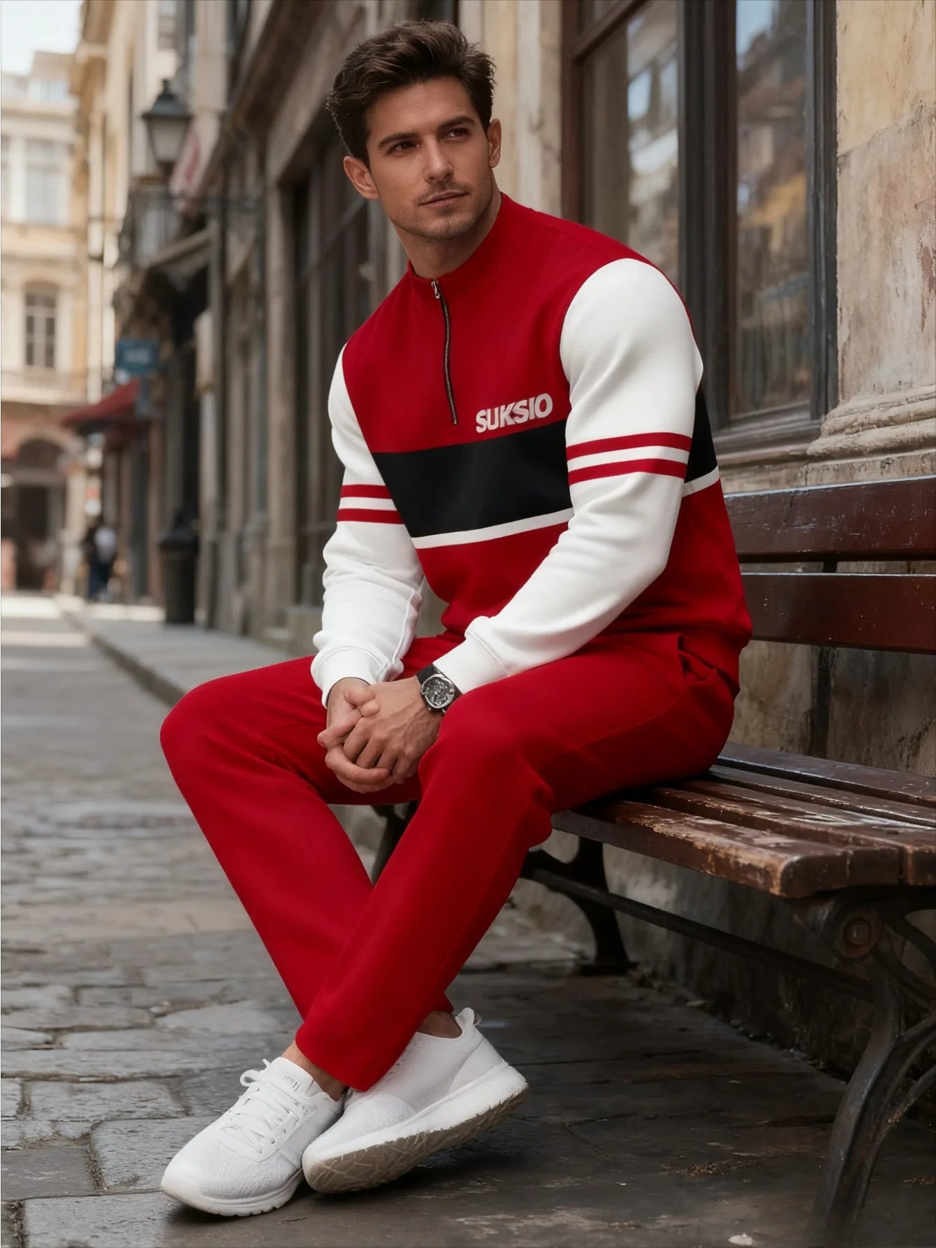Men's Suit Digital Print Sweatshirt Set