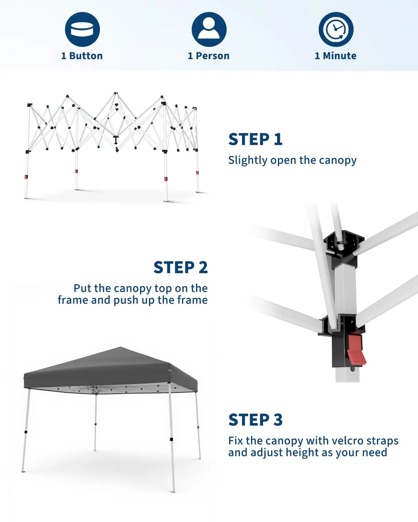 HiMISS Folding Slanted Canopy Tent For Outdoor Trade Shows
