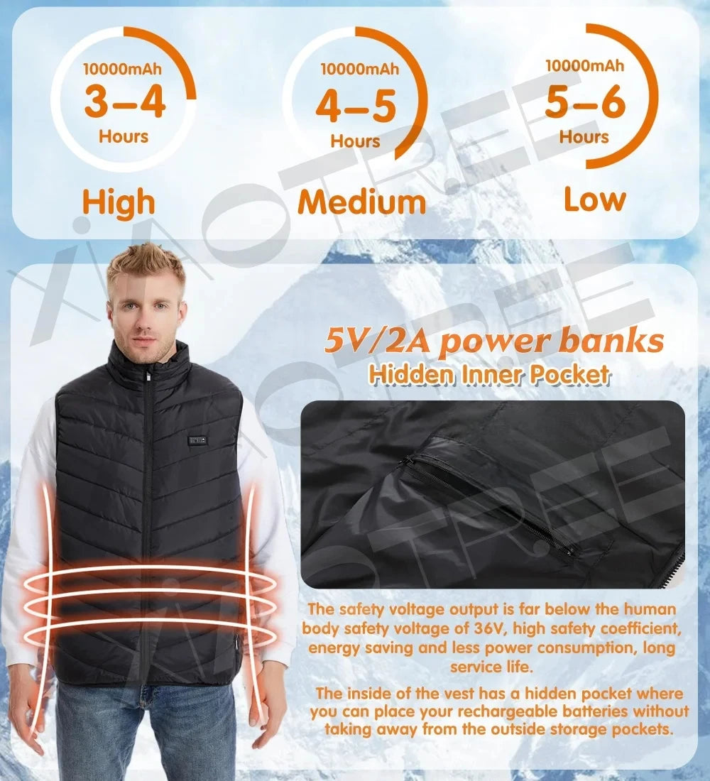 XIAOTREECN Heated Vest for Men and Women Thermal USB Jacket