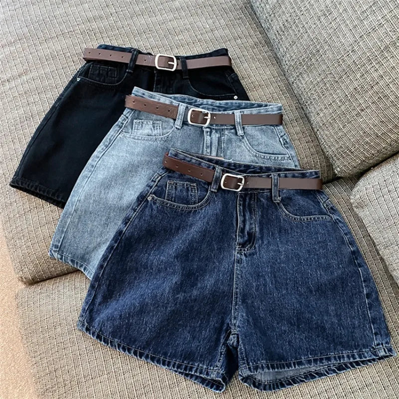 High Waist Denim Shorts For Women Casual Streetwear Loose Fit