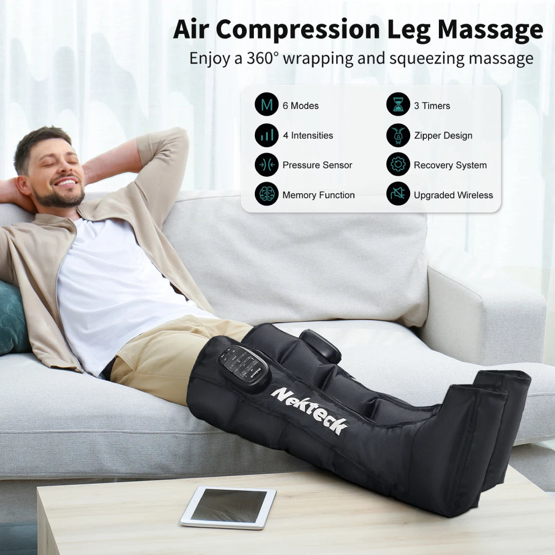 Nekteck Cordless Foot Massage Boots Air Pressure Leg Massager