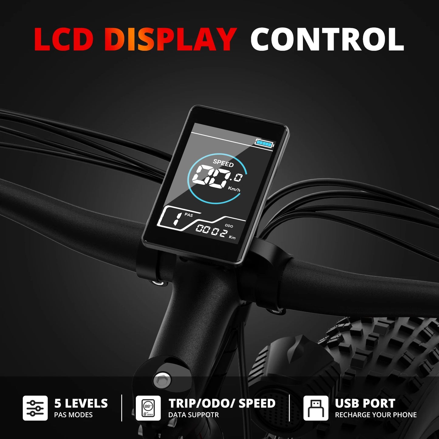 AMYET EB26 Electric Fat Tire Bike 1500W 48V 15Ah 31mph