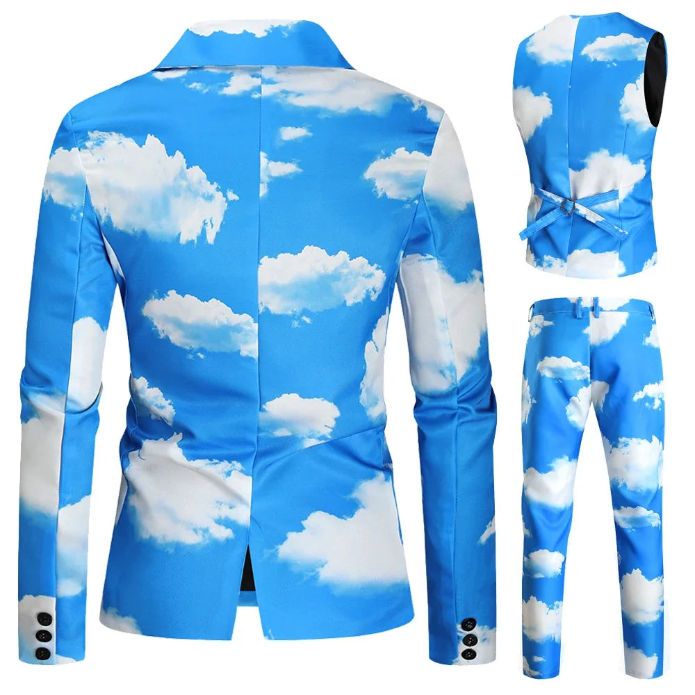 Maple King 3D Print Prom Suit Blazer 3 Piece Waistcoat