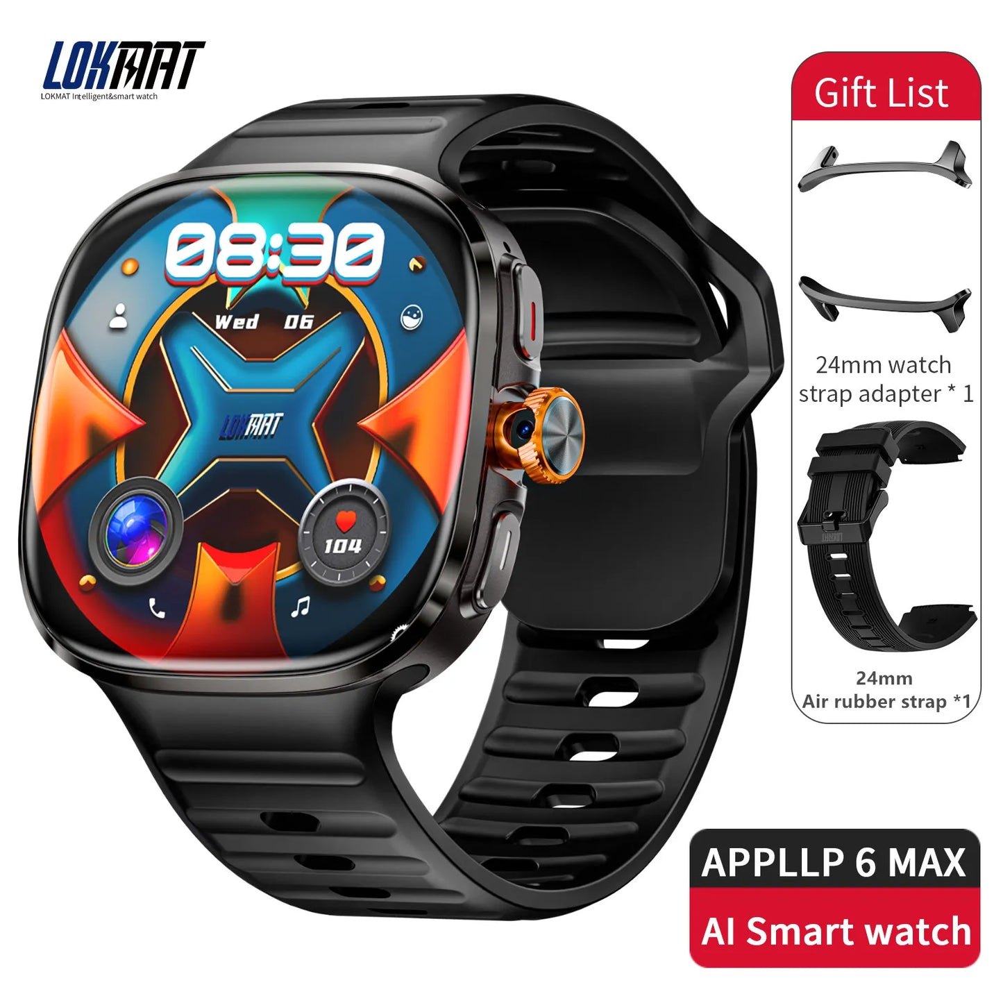 LOKMAT APPLLP MAX Android Smartwatch AMOLED Rotating Camera AI Translation