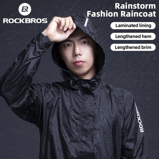 ROCKBROS Men's Cycling Raincoat Waterproof Hooded Reflective Windbreaker