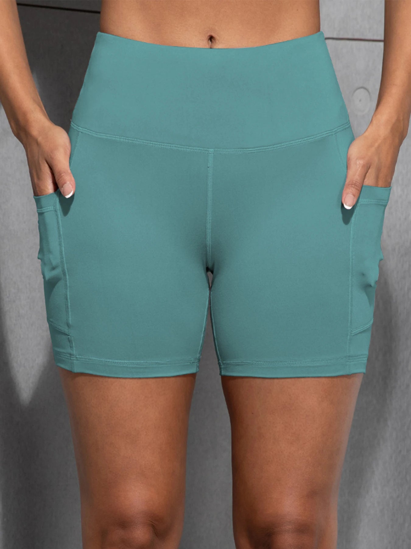 CHRLEISURE Yoga Shorts Pockets High Waist Butt Lifting Fitness