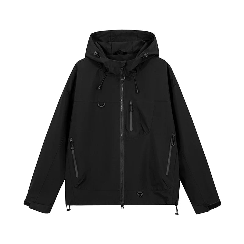 Unisex Waterproof Hiking Jacket Hooded Windbreaker For Outdoor Activities
