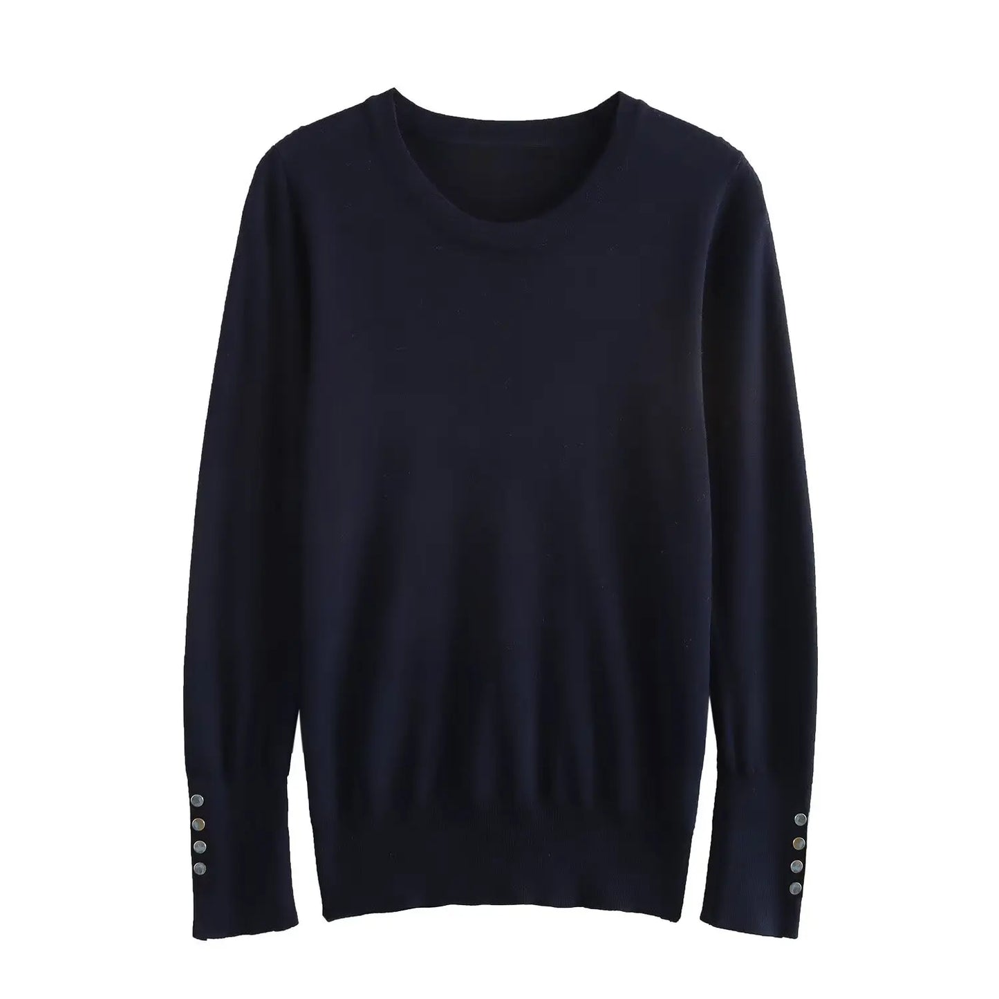 Others Loose Long Sleeve Round Neck Knit Sweater For Summer