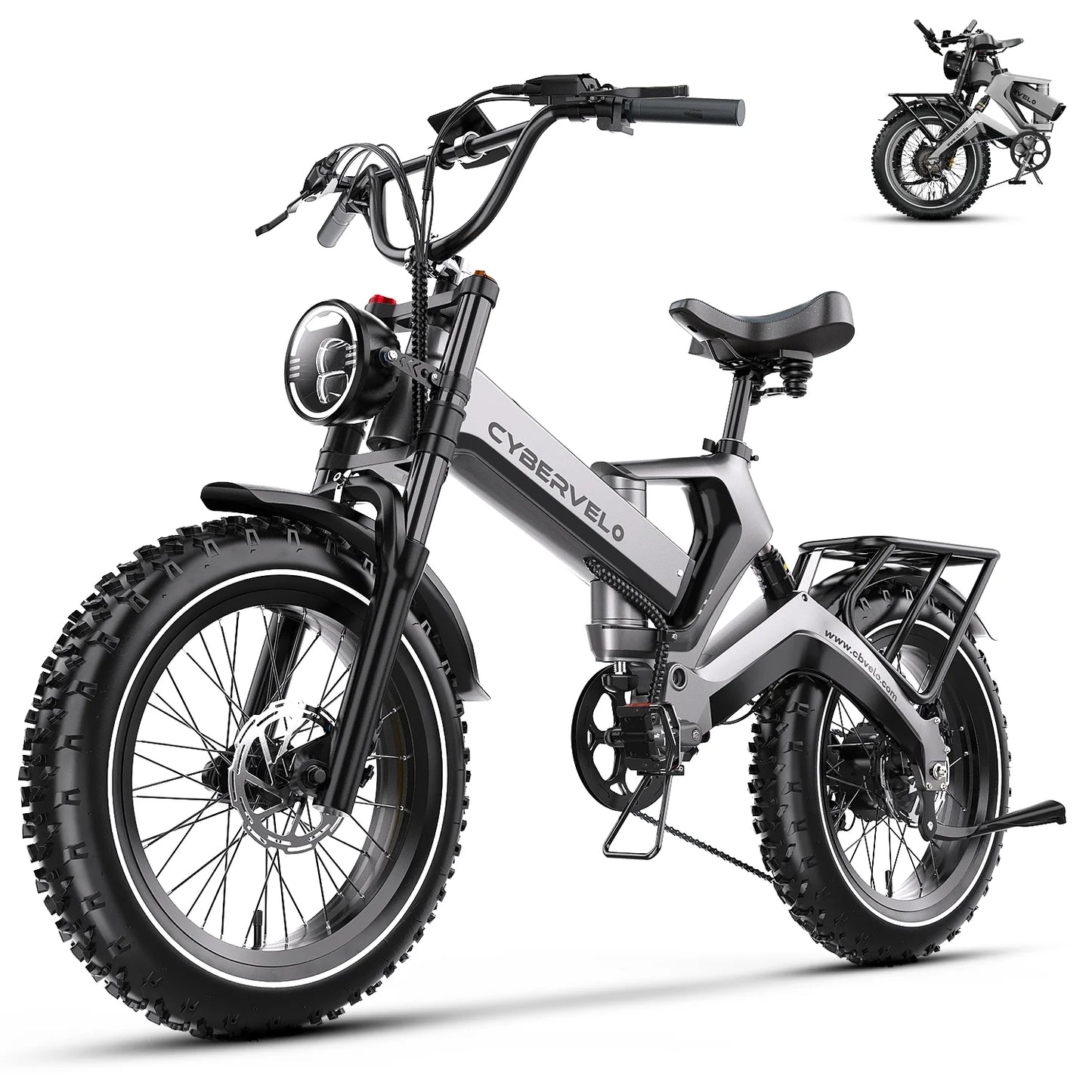 Cybervelo EK6 2000W Fat Tire Foldable Ebike With 48V Battery