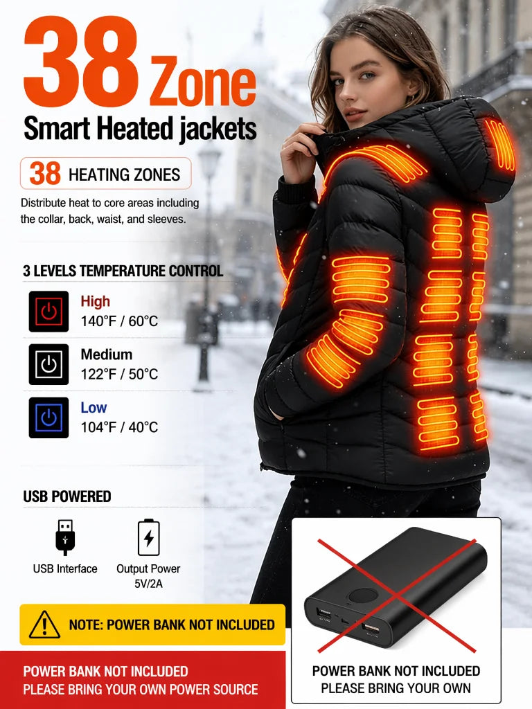 Mens Heated Jacket With 39 Zones And Four Temperature Settings