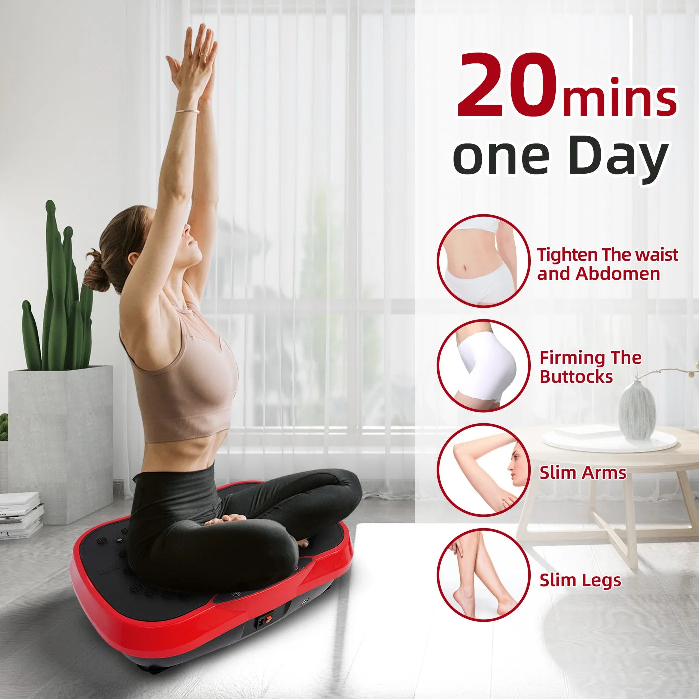 Vibration Plate Exercise Machine Full Body Workout Fat Burning Portable