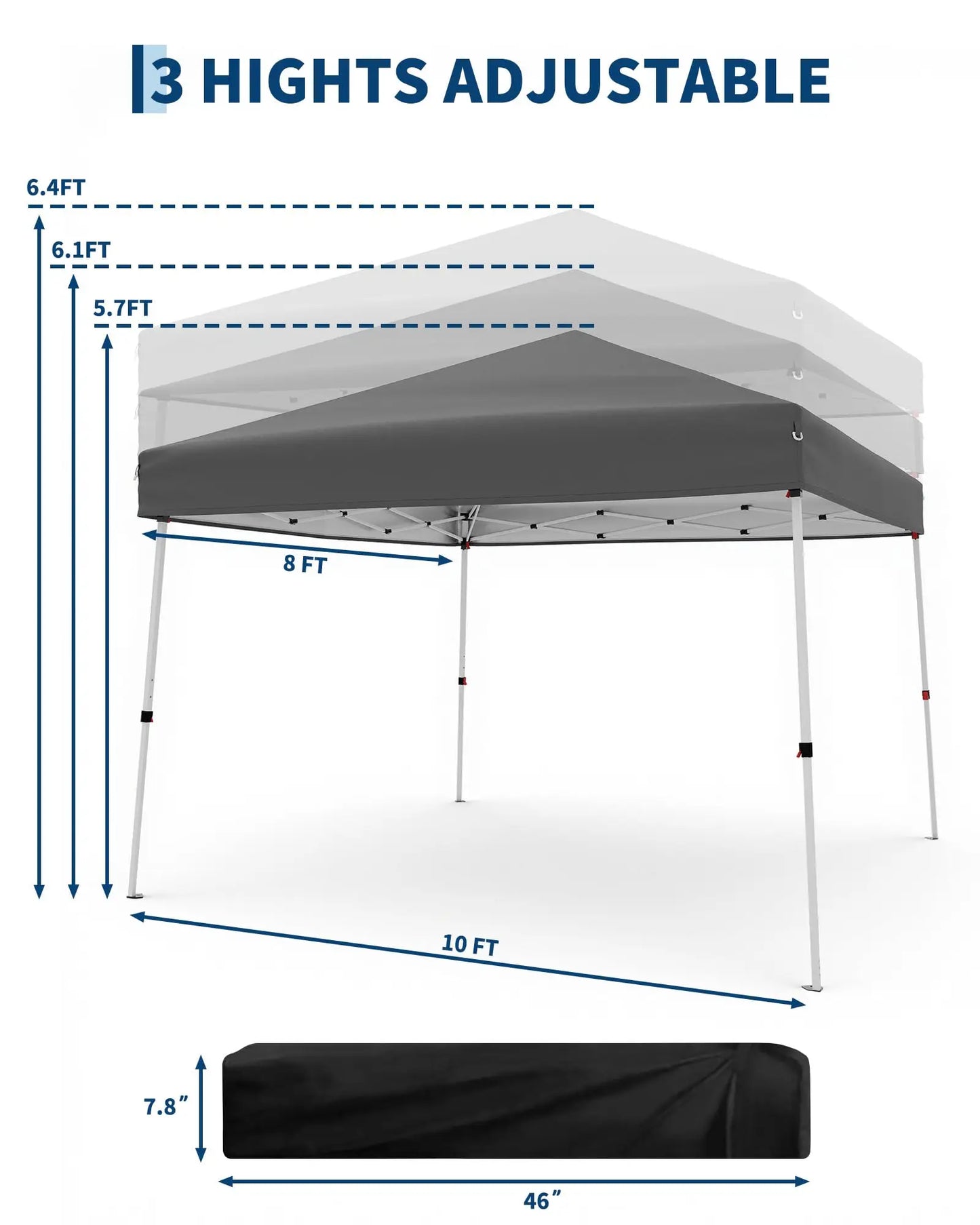HiMISS Folding Slanted Canopy Tent For Outdoor Trade Shows