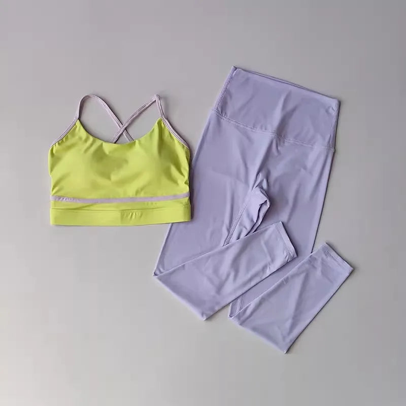Women's Yoga Set 2 Piece High Waist Leggings Sports Bra