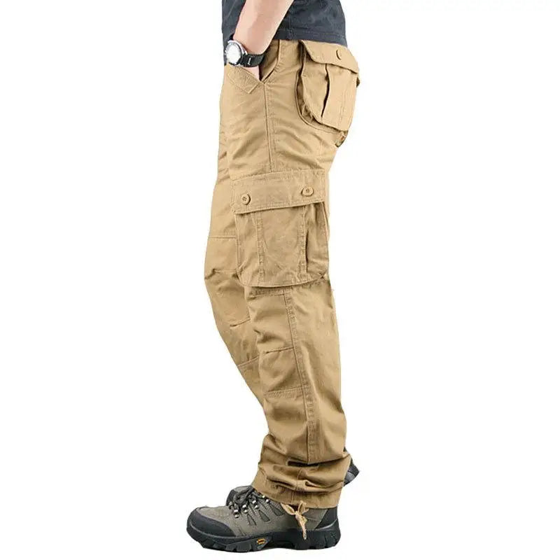 Men Tactical Cargo Pants Cotton Outdoor Hiking Trousers