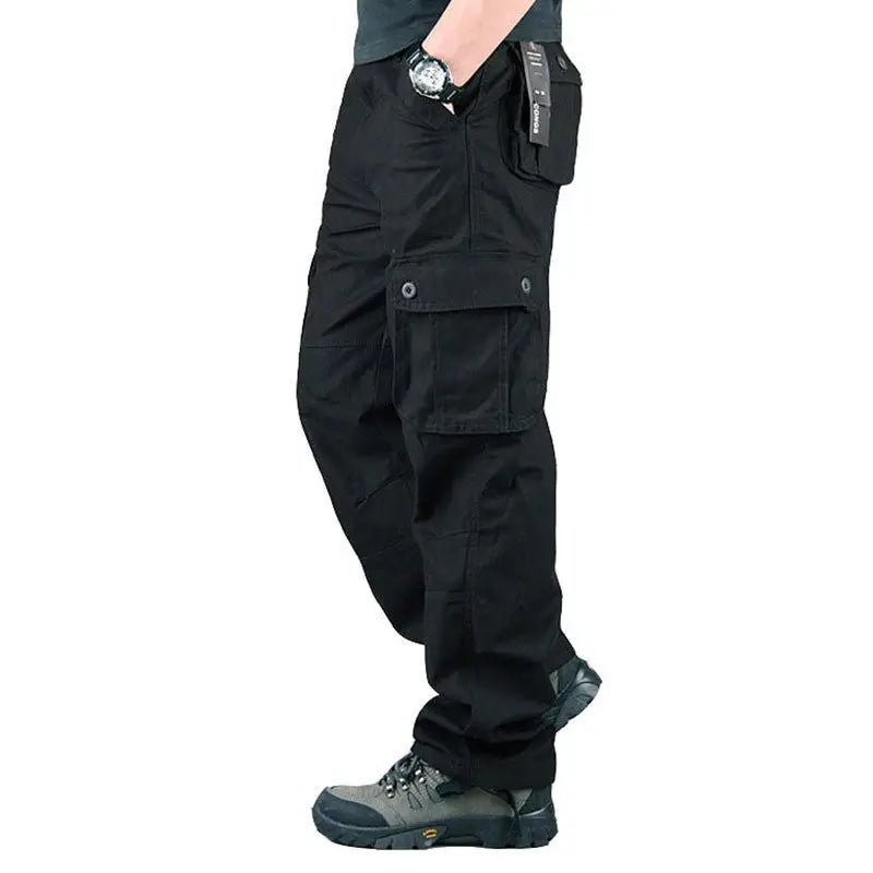 Men Tactical Cargo Pants Cotton Outdoor Hiking Trousers