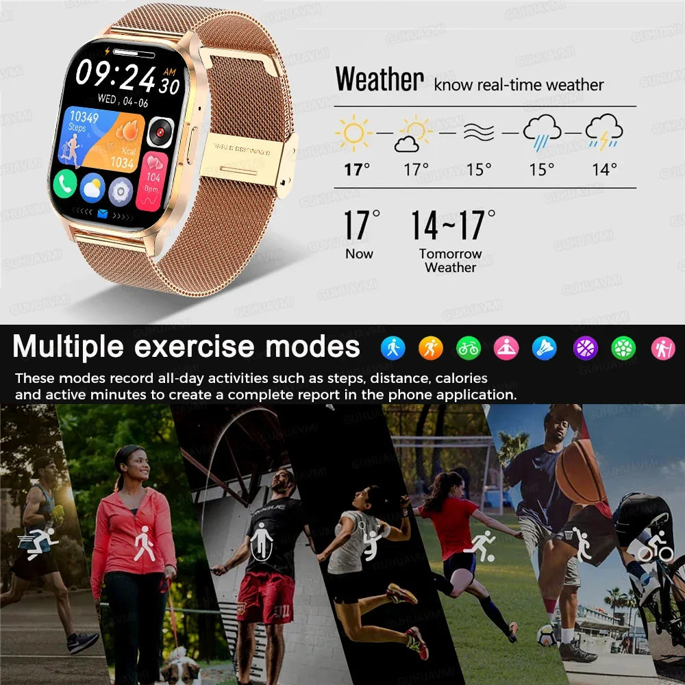 Ultra Thin Smartwatch With Bluetooth Calling And Health Tracking