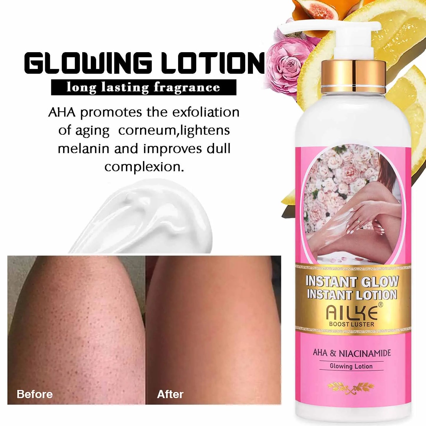 AILKE Floral Body Lotion Brightening Moisturizer For All Skin Types
