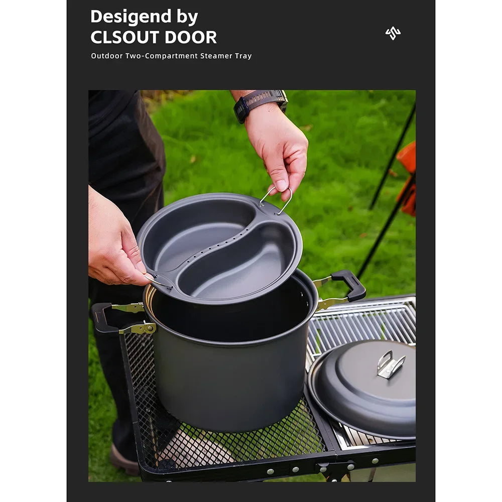 Camping Cookware Aluminum Camping Cooking Set Camp Kitchen  Large Pot for 4-7 People, Ideal for Outdoor, BBQ & Home Use