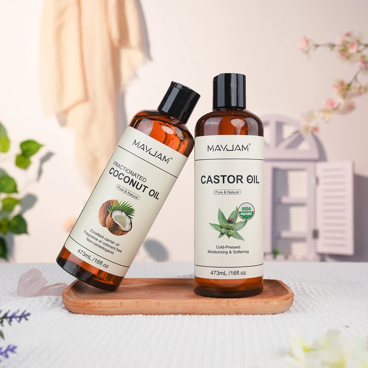 MAYJAM Pure Organic Castor Oil and Fractionated Coconut Oil