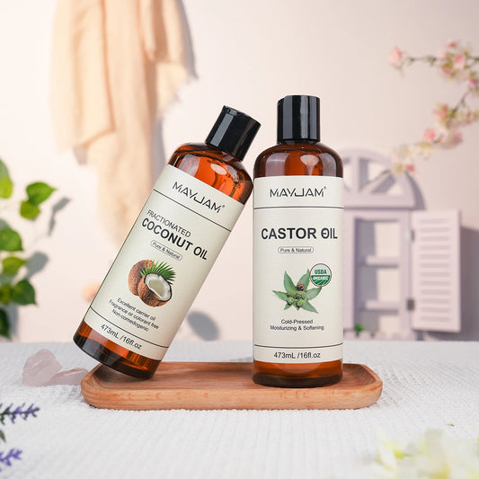 MAYJAM Pure Organic Castor Oil and Fractionated Coconut Oil