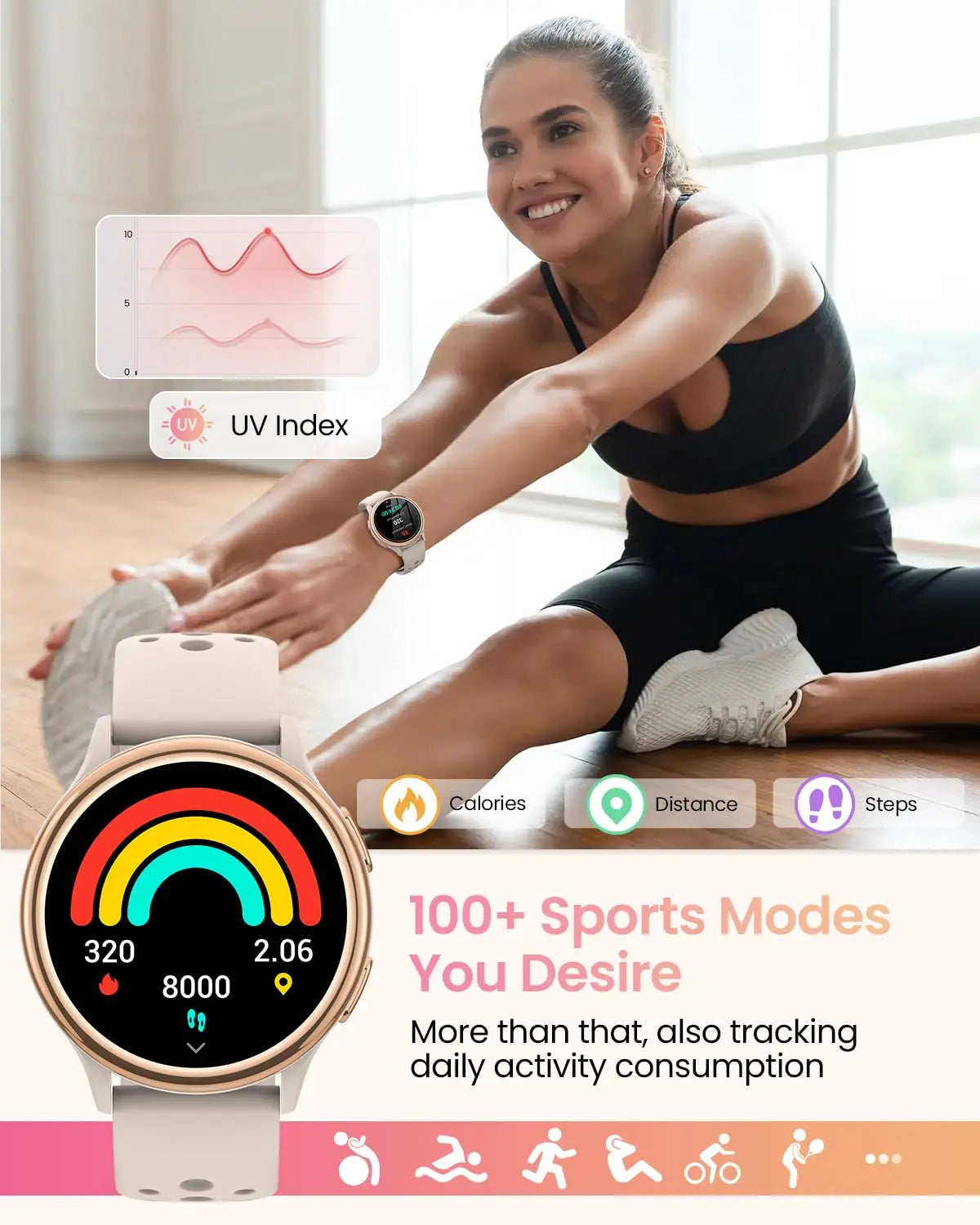 Smartwatch For Women Fitness Tracker With 400 Plus Watch Faces