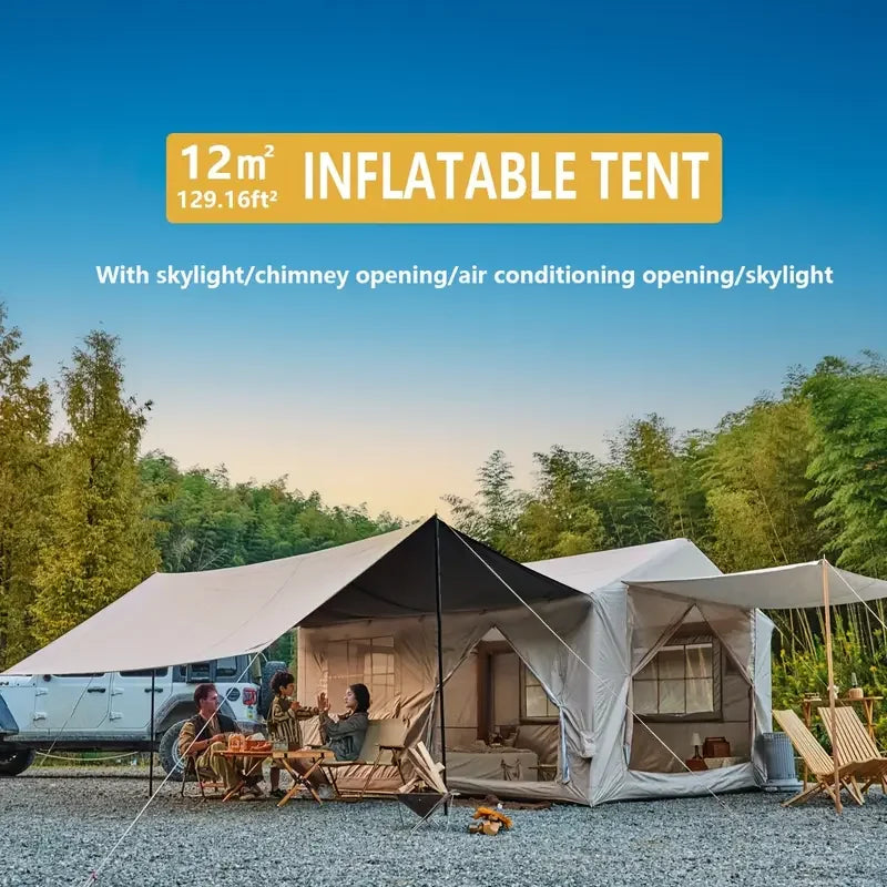 4 Season Inflatable Camping Tent With Pump Quick Setup