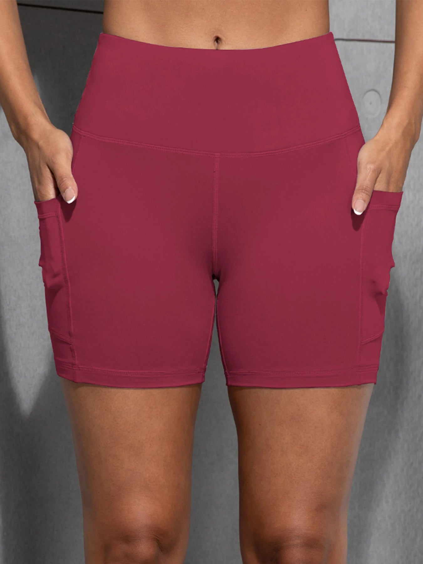 CHRLEISURE Yoga Shorts Pockets High Waist Butt Lifting Fitness