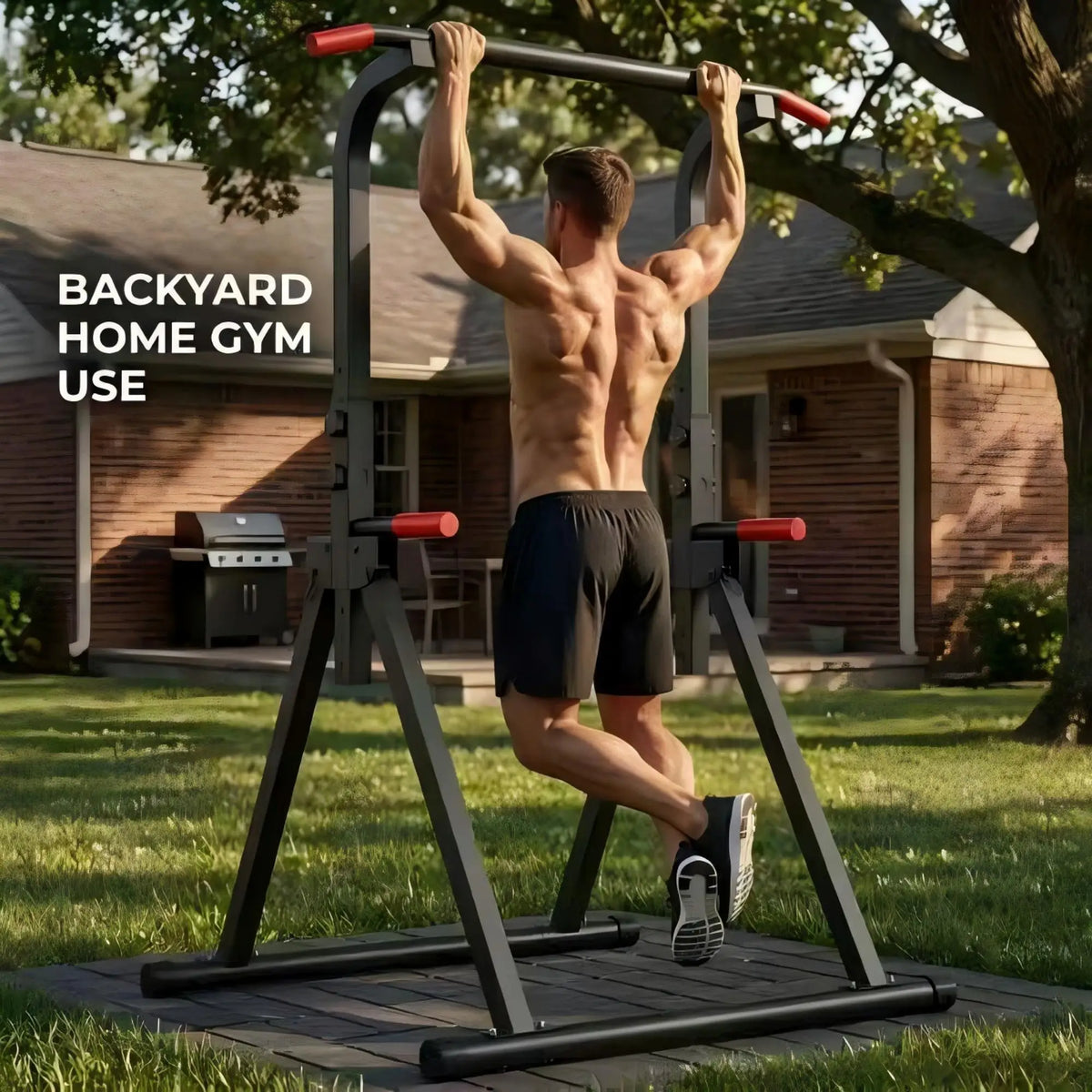 Foldable Power Tower Pull Up Bar Multi-Function Dip Station Strength Training