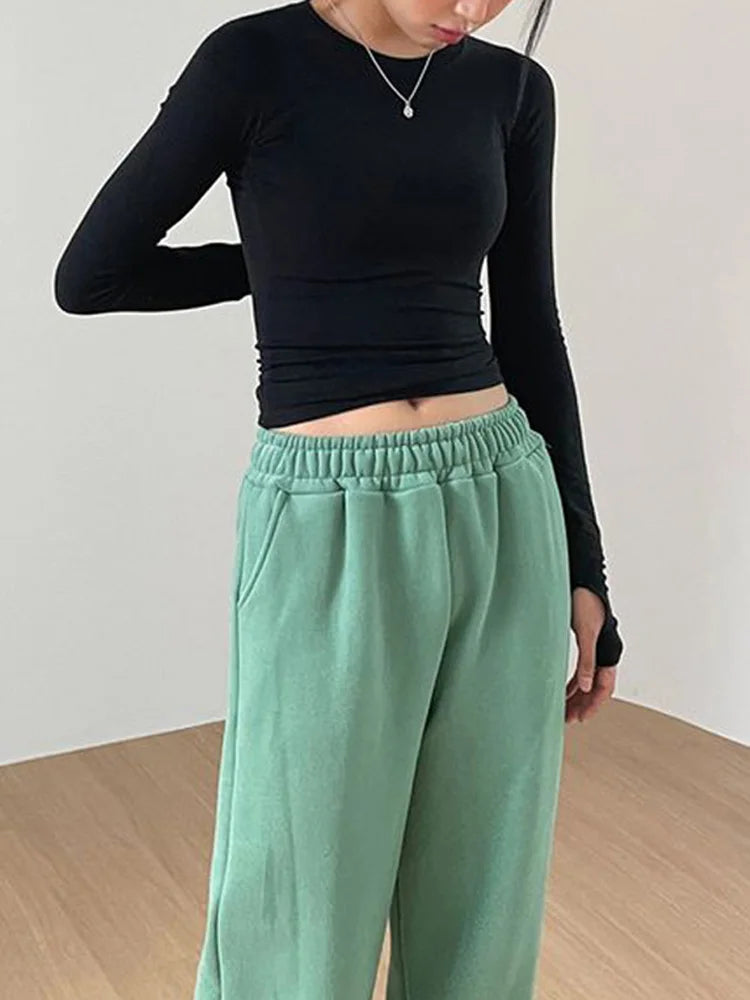 Dozw CN Women Slim Fit Long Sleeve Neckline Tee Shirt