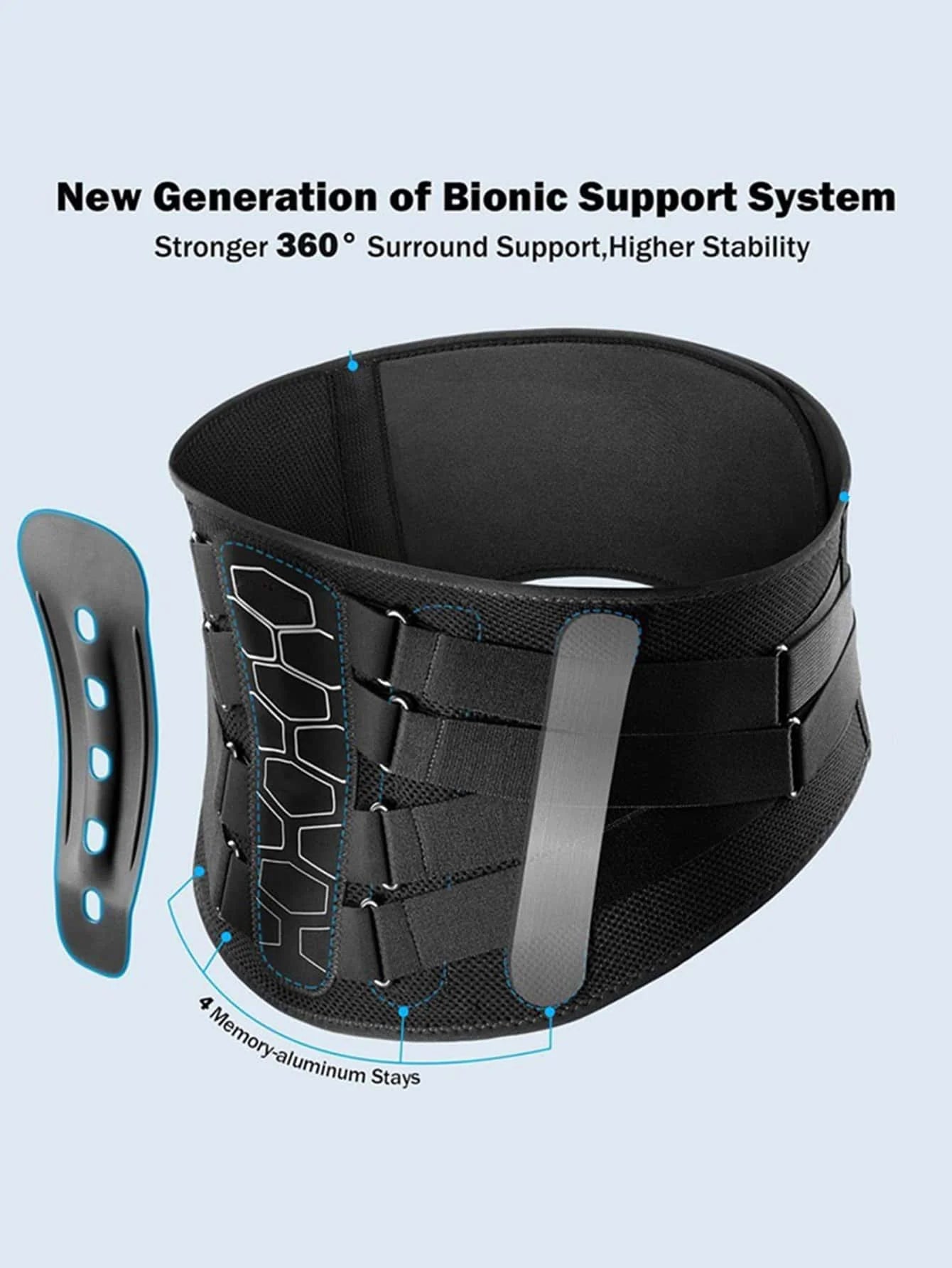 Back Support Belt For Men With Multi-Strap Breathable Mesh Compression