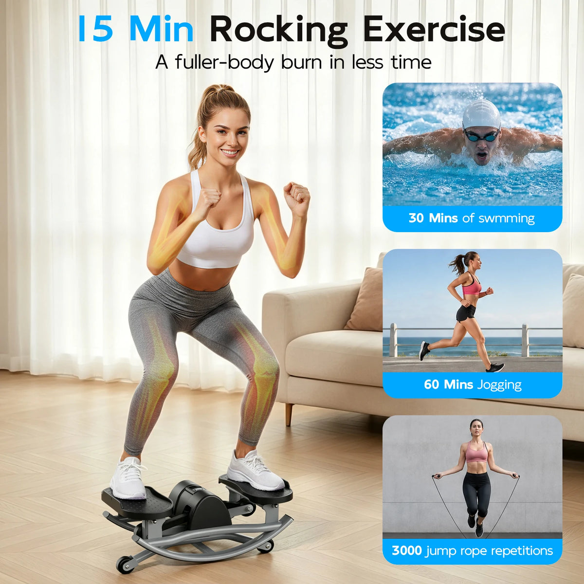 Multi Function Stair Climber With Digital Display And Resistance Bands