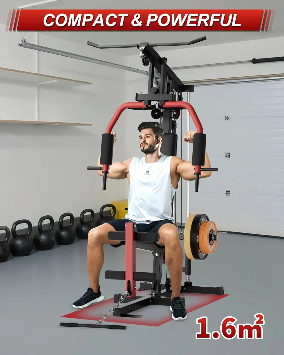 HiMISS All In One Home Gym Chest Press LatPulldown