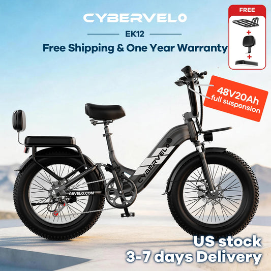 CYBERVELO EK12 1000W Electric Fat Bike With Removable Battery