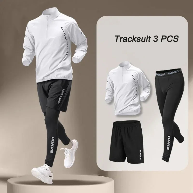 Unisex Quick Dry Running Jacket And Pants Set For Outdoors