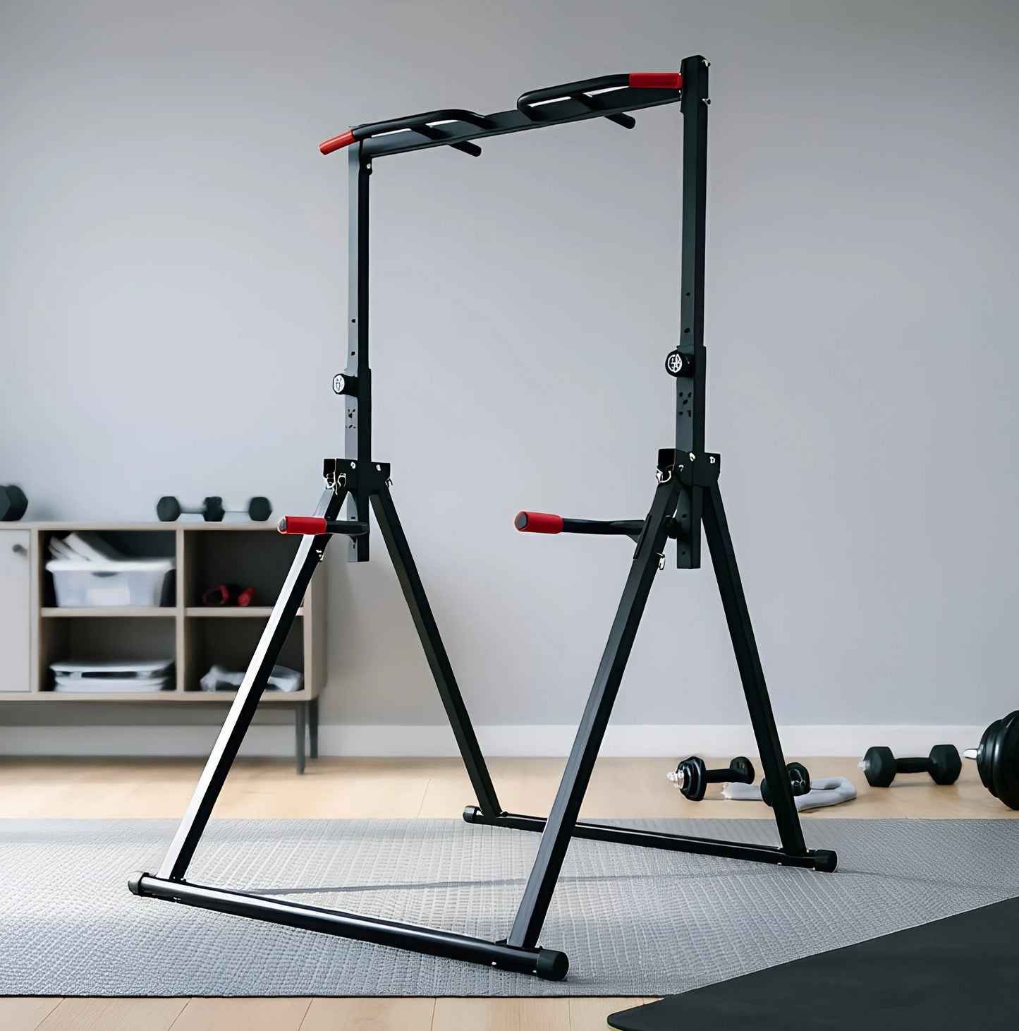 Foldable Adjustable Pull Up Bar With Parallel Bars for Home Gym 200kg
