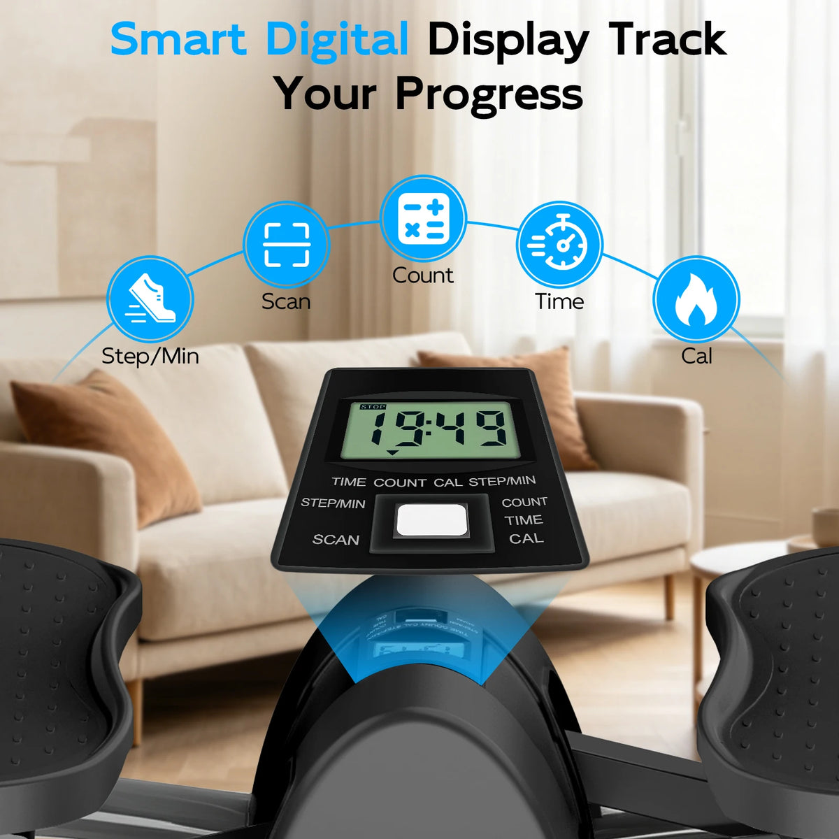 Multi Function Stair Climber With Digital Display And Resistance Bands