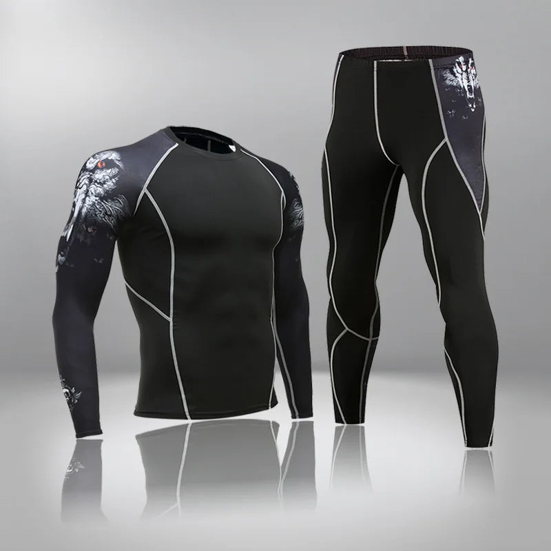 DaFeiBang Men's Thermal Underwear Set Compression Quick Dry