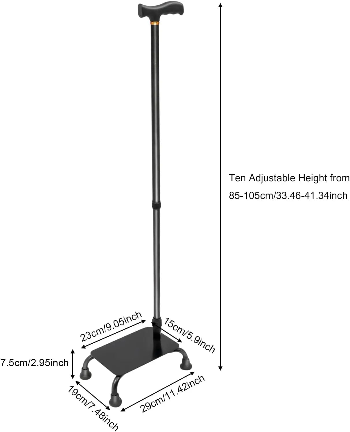Stair Climbing Assist Cane Four Leg Anti Slip Aluminum Alloy