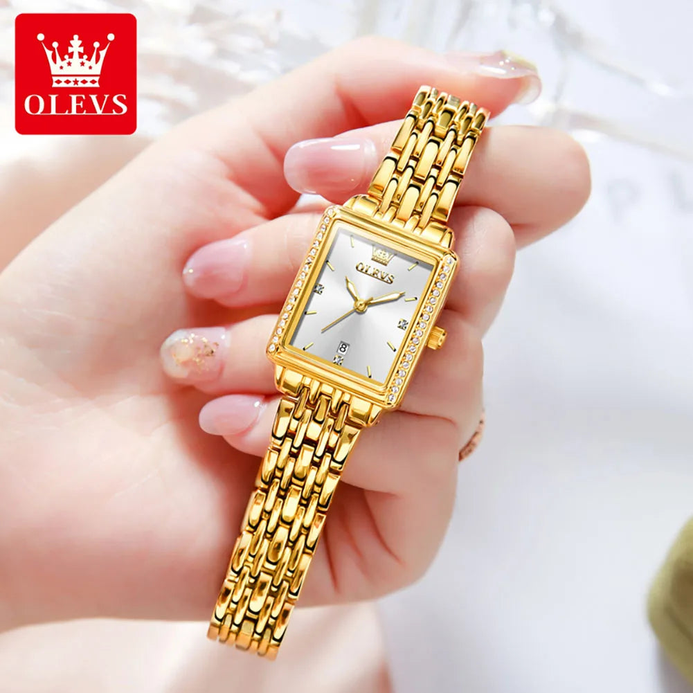 OLEVS Women's Diamond Watch Luxury Elegant Stainless Steel Quartz