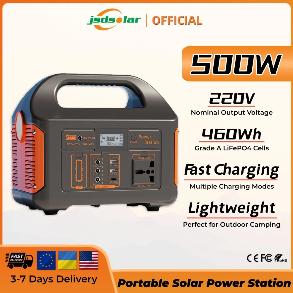 Jsdsolar Portable Solar Power Station 500W With 110V 220V