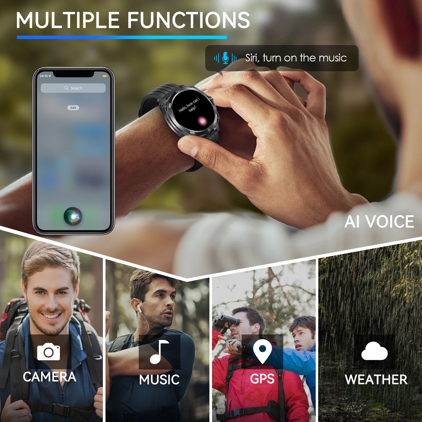 LaNikar Smart Watch AMOLED Display In Ear Bluetooth Headset