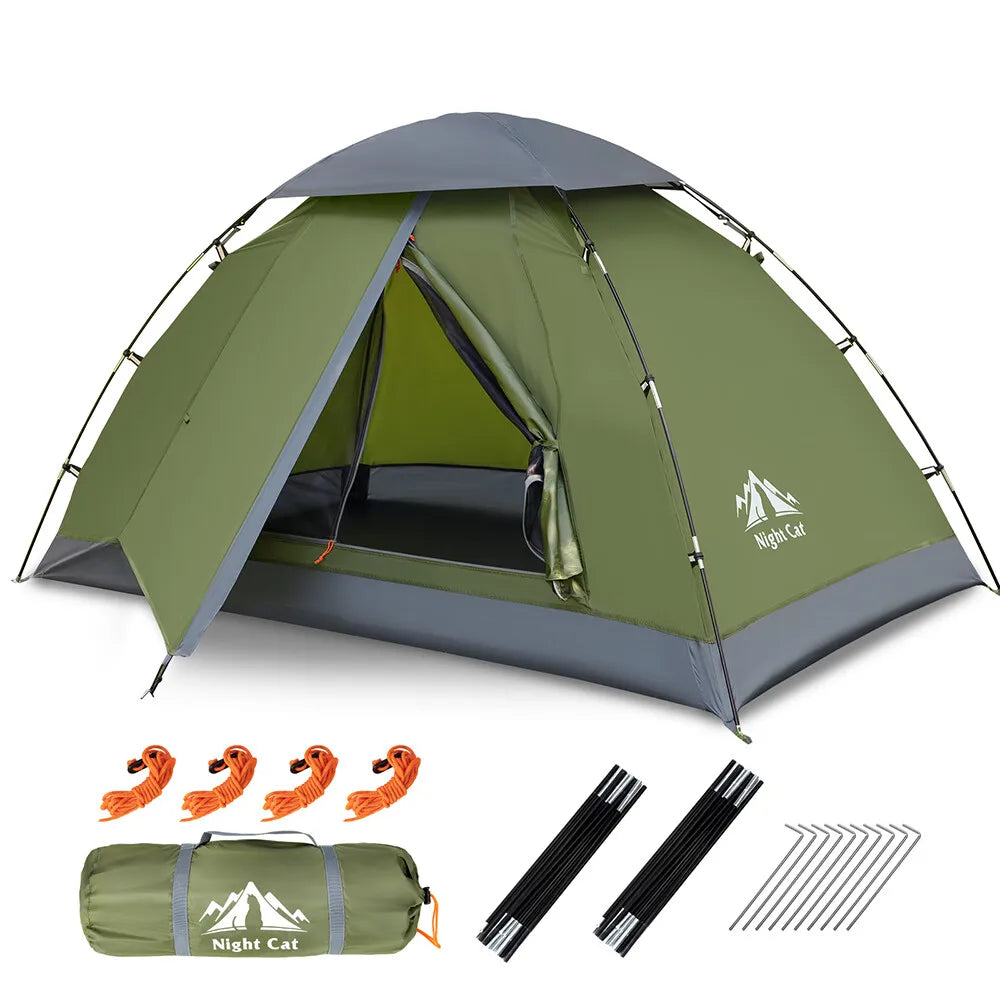 Night Cat Upgraded Backpacking Tent For Two Persons, Easy Setup