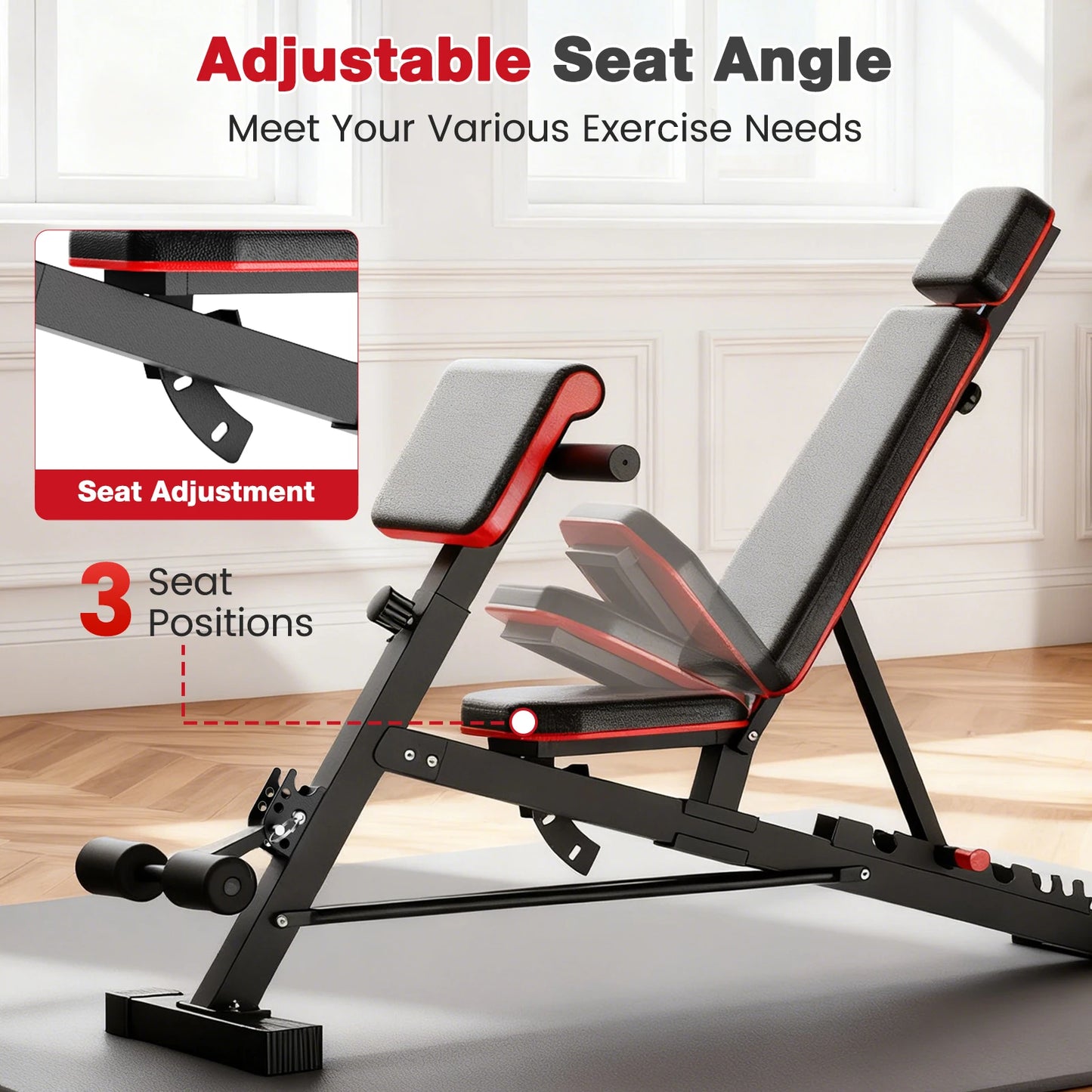 Multifunction Dumbbell Bench Roman Chair Foldable Adjustable Home Gym