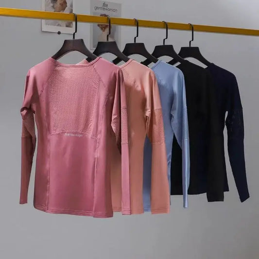Women's Slim Fit Long Sleeve Yoga Top Quick Dry Breathable