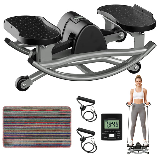 Multi Function Stair Climber With Digital Display And Resistance Bands