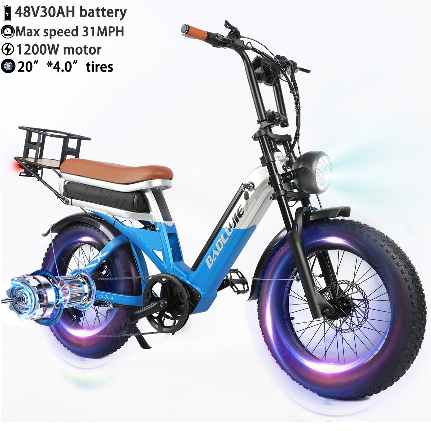 Baolujie Peak Power Electric Bicycle 1500W 3000W 5000W E Bike