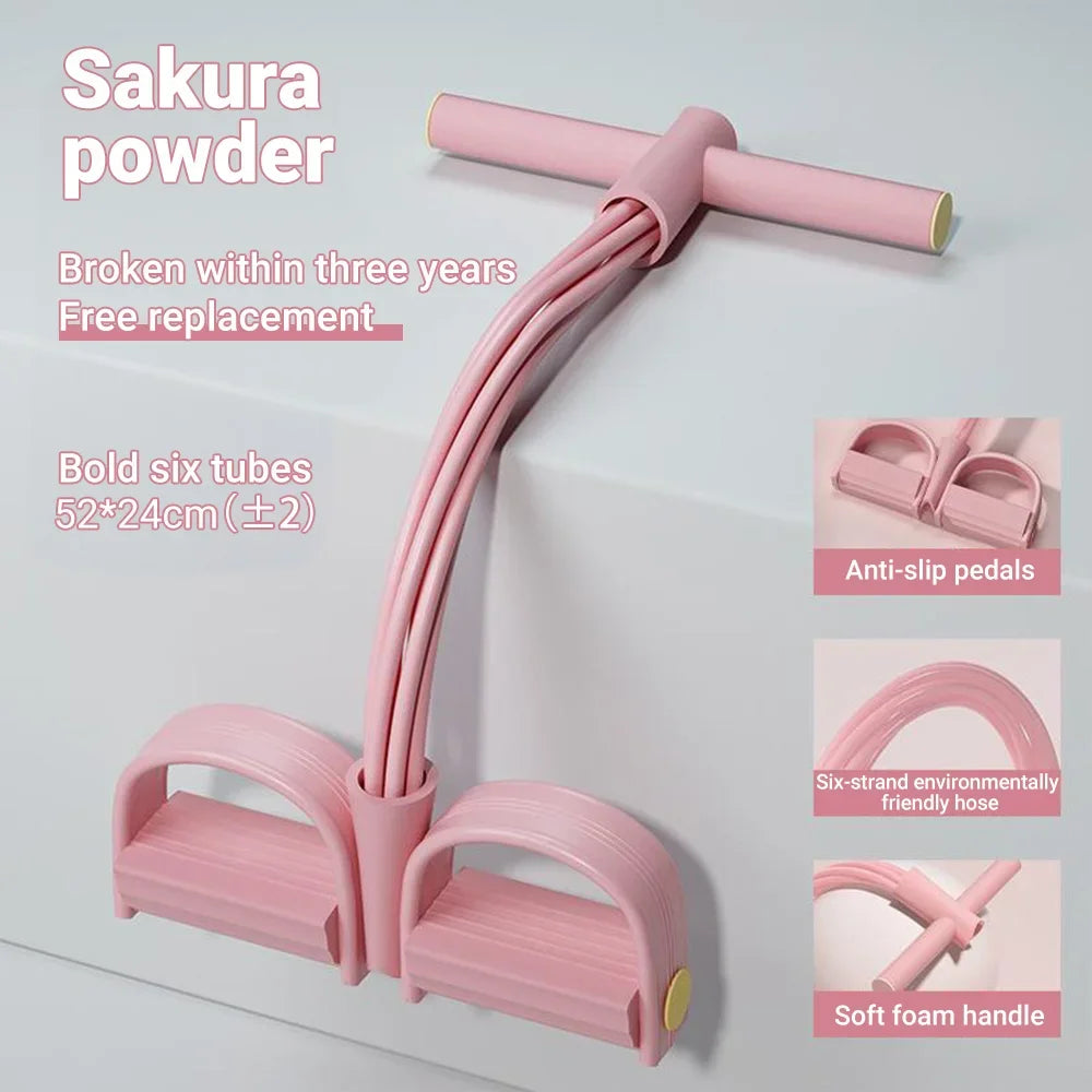 6 Tube Resistance Band Multi Function Tension Rope Pedal Exerciser