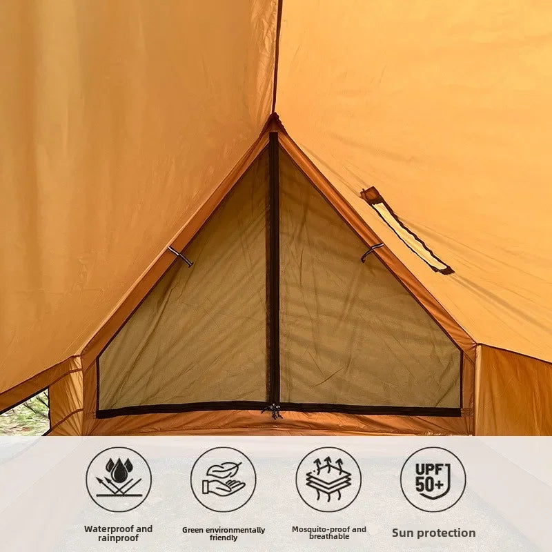 Outdoor Camping Beach Tent Small Cabin Style Lightweight 2-Person BC Tent with Chimney Vent Waterproof